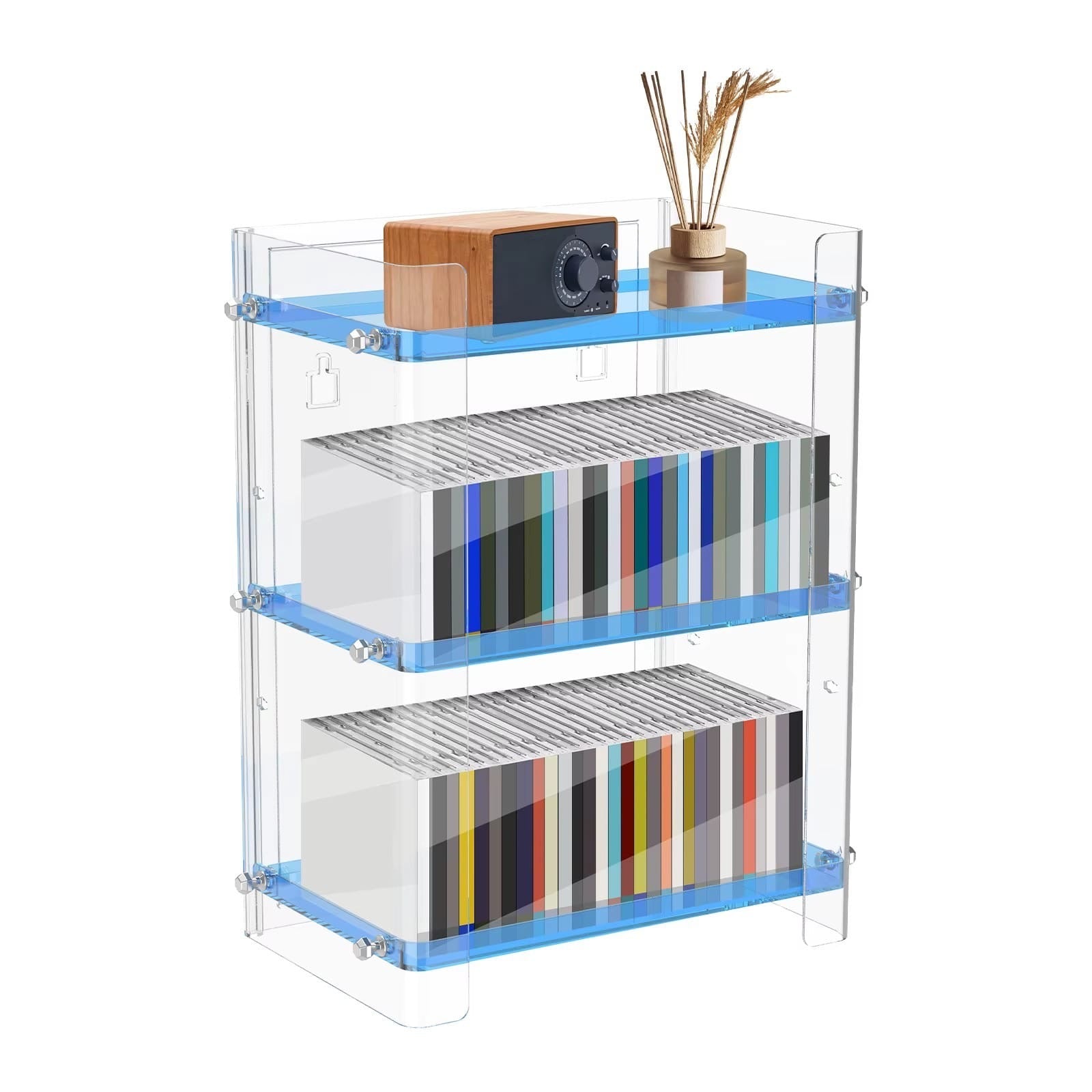 Clear Storage Stand 3 Tier Plastic  Display Rack Large Storage Rack