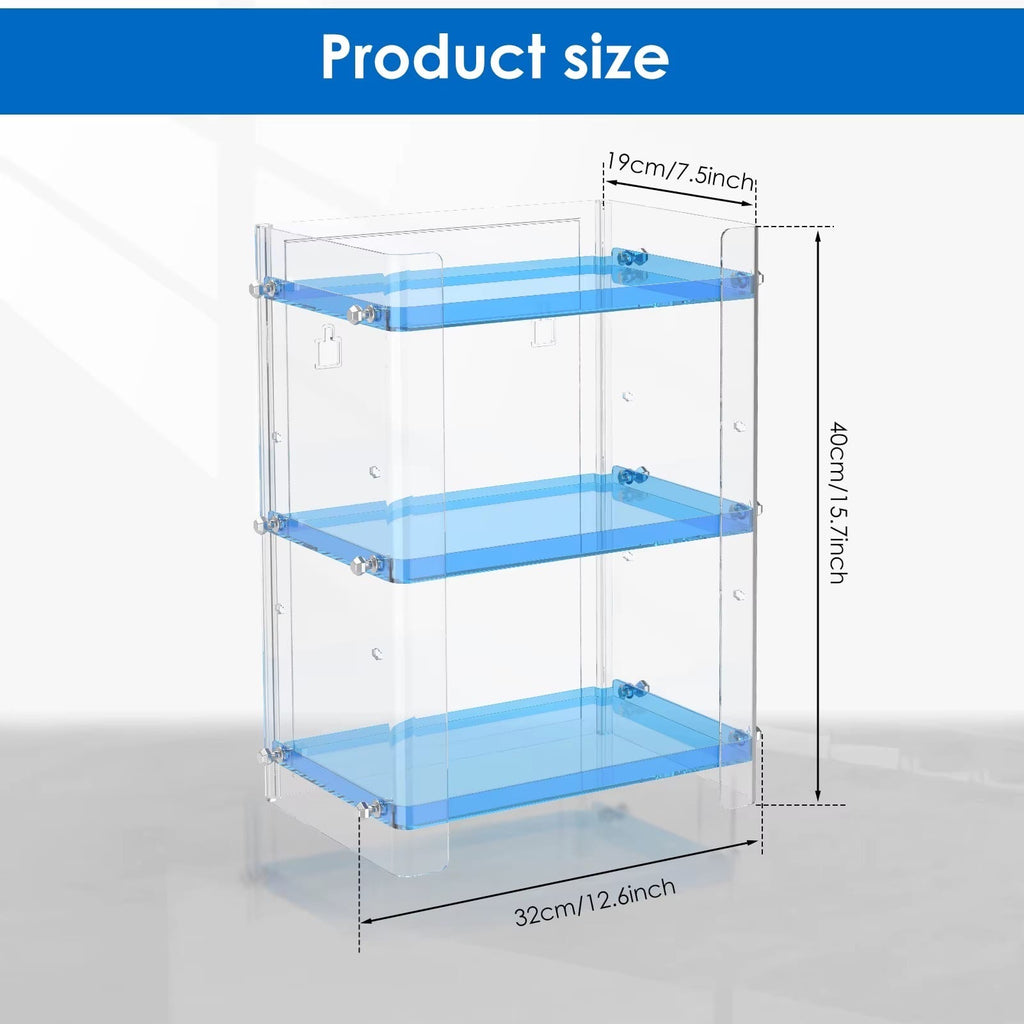 Clear Storage Stand 3 Tier Plastic  Display Rack Large Storage Rack