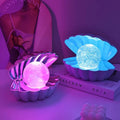 A beautiful shell pearl night lamp that adds soft light and luxury vibes to your room.
