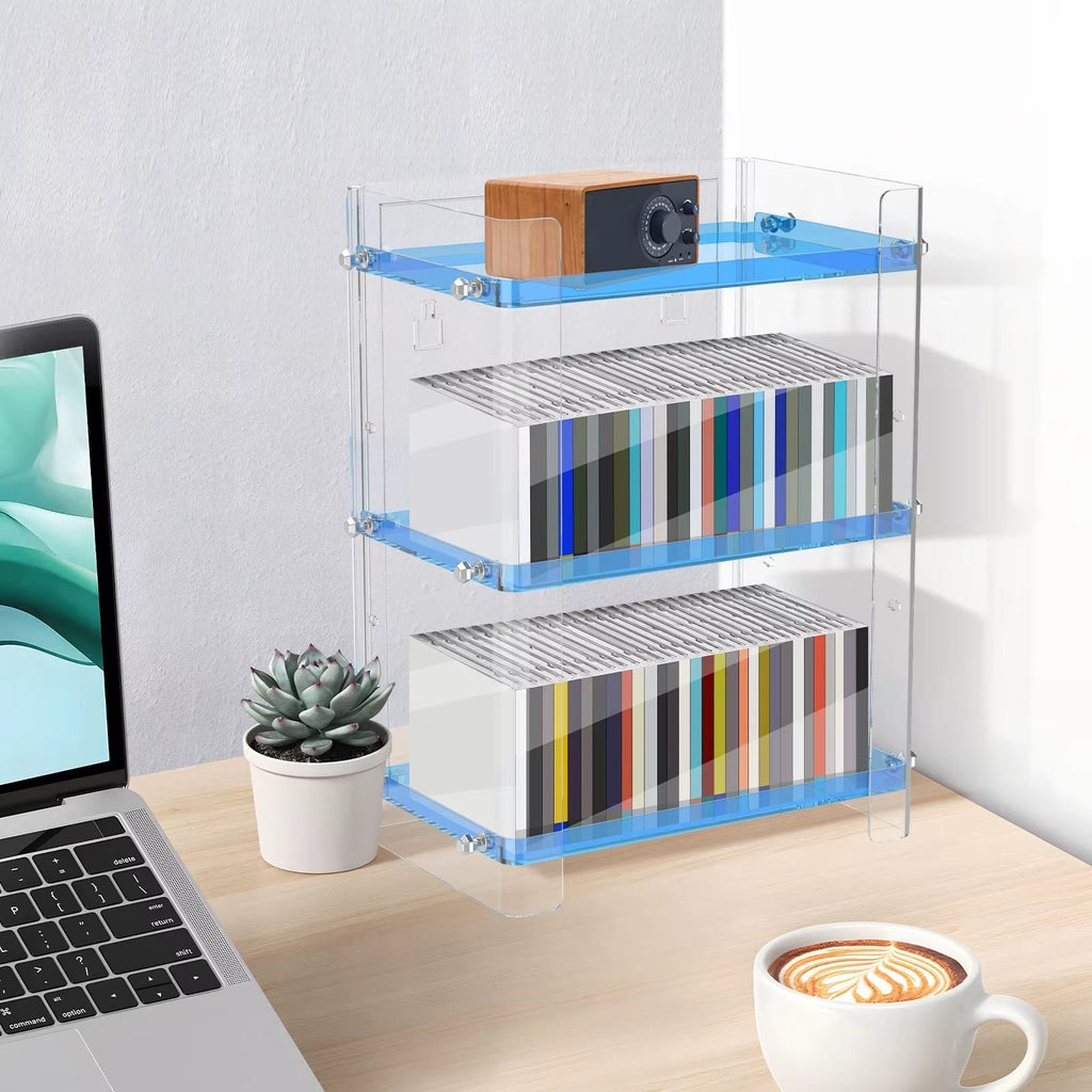 Clear Storage Stand 3 Tier Plastic  Display Rack Large Storage Rack