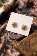 Radiant Crystal Blossom Studs – Exquisite Multi-Faceted Floral Statement Earrings – Luxury Gift for Women