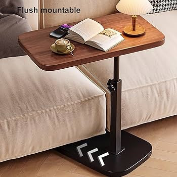 A stylish space-saving sofa side table perfect for coffee, snacks, and laptop use.
