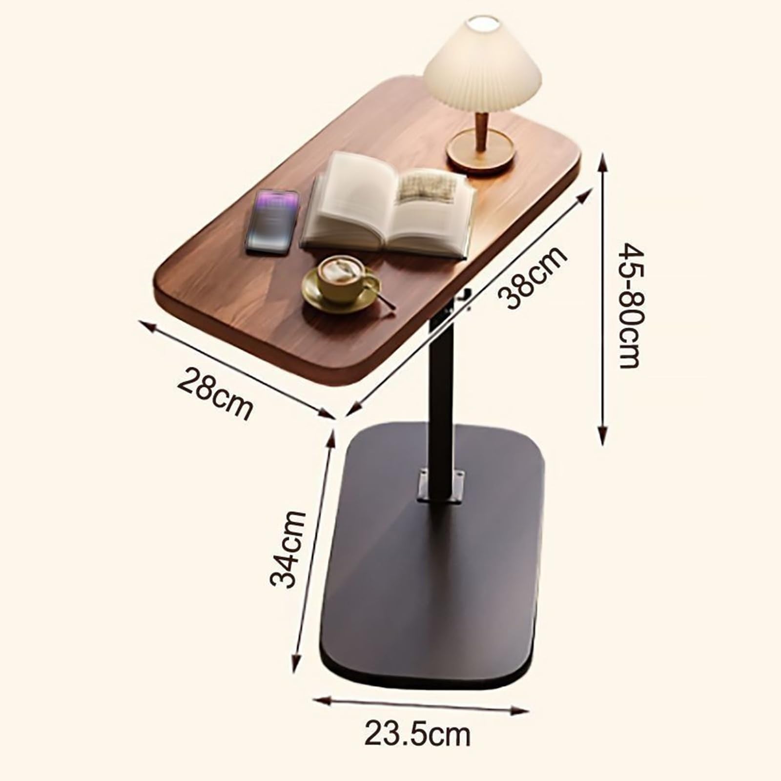 A stylish space-saving sofa side table perfect for coffee, snacks, and laptop use.