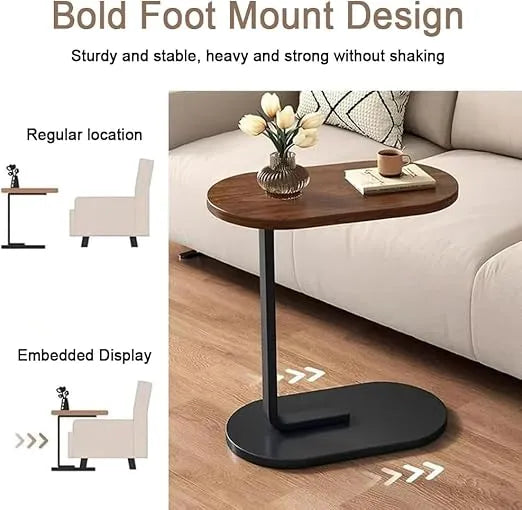 A stylish space-saving sofa side table perfect for coffee, snacks, and laptop use.