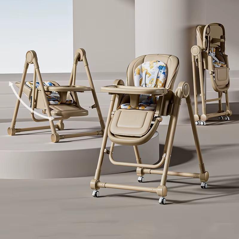 3-in-1 Convertible Baby High Chair & Automatic Swing – Portable Folding Toddler Feeding Chair with Adjustable Tray – Multi-Functional Baby Seat