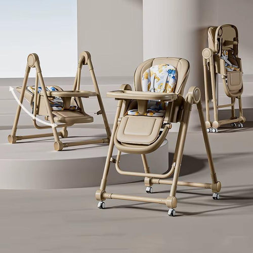 3-in-1 Convertible Baby High Chair & Automatic Swing – Portable Folding Toddler Feeding Chair with Adjustable Tray – Multi-Functional Baby Seat