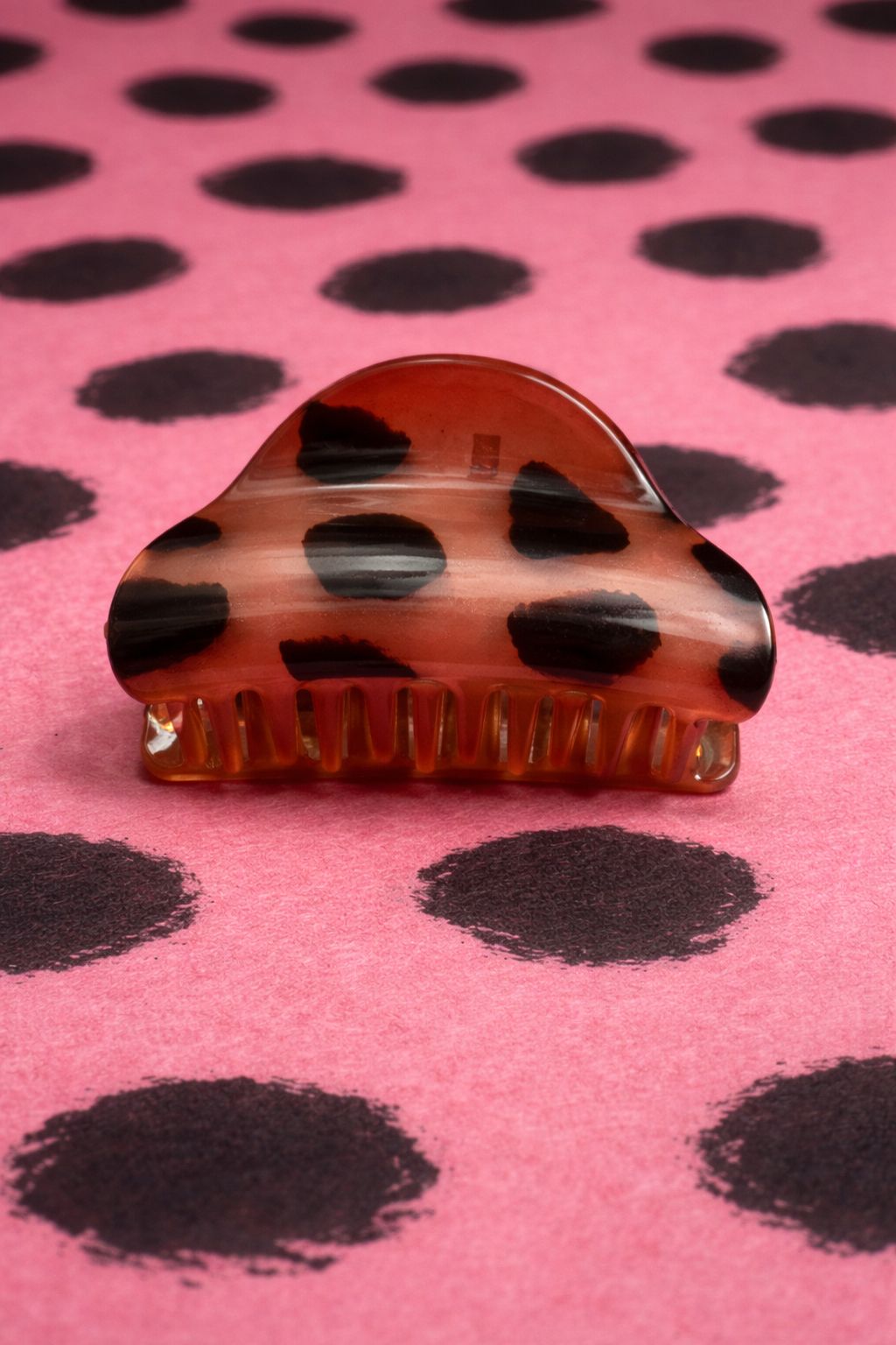 Luxury Amber Leopard Hair Claw – Sculpted Tortoise Shell Acetate Hair Clip for Thick Hair