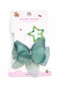 Emerald Dream Butterfly & Star Hair Clip Set – 2-Piece Tulle & Glitter Bundle