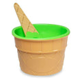 Fun Waffle Cone Design Ice Cream Bowl with Matching Scoop – Durable Plastic Sundae Set for Kids and Parties