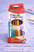 Bertand Triatic Vibrant Triangular Crayons – 6-Color Soft Writing & Art Set