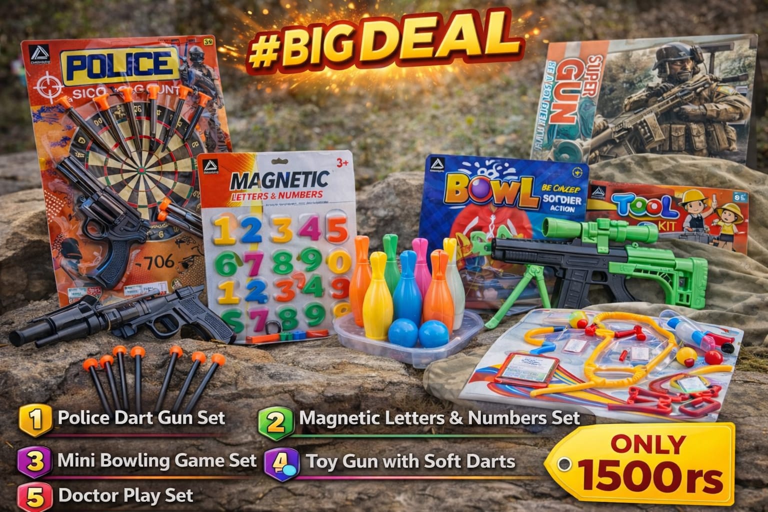 5-in-1 Kids Toy Combo Pack – Action, Learning & Play Set