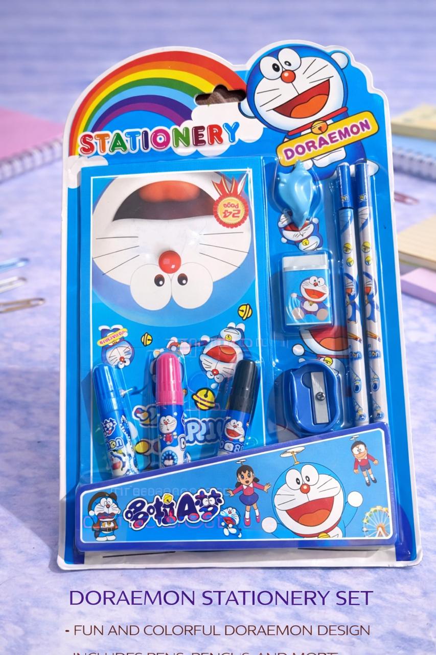 Doraemon "Rainbow Adventure" Stationery Kit – 10-Piece Creative School Set