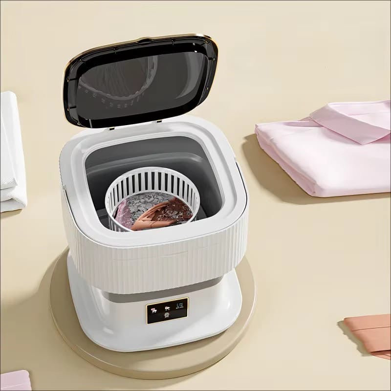 11L Folding Portable Washing Machine with Spin Dryer for Clothes Travel Home Ultrasonic Underwear Socks Mini Washer 110V 220V
