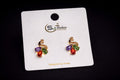 Golden Peacock Prism Studs: Bold & Colorful Gemstone Earrings for a Touch of Royal Elegance!.