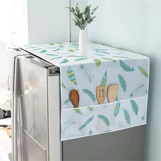 Bunny Garden Fridge Top Guard: Keep Your Refrigerator Clean & Organized with Built-in Side Storage!