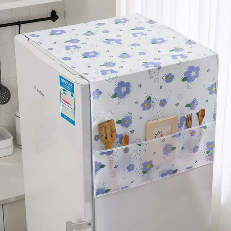 Bunny Garden Fridge Top Guard: Keep Your Refrigerator Clean & Organized with Built-in Side Storage!