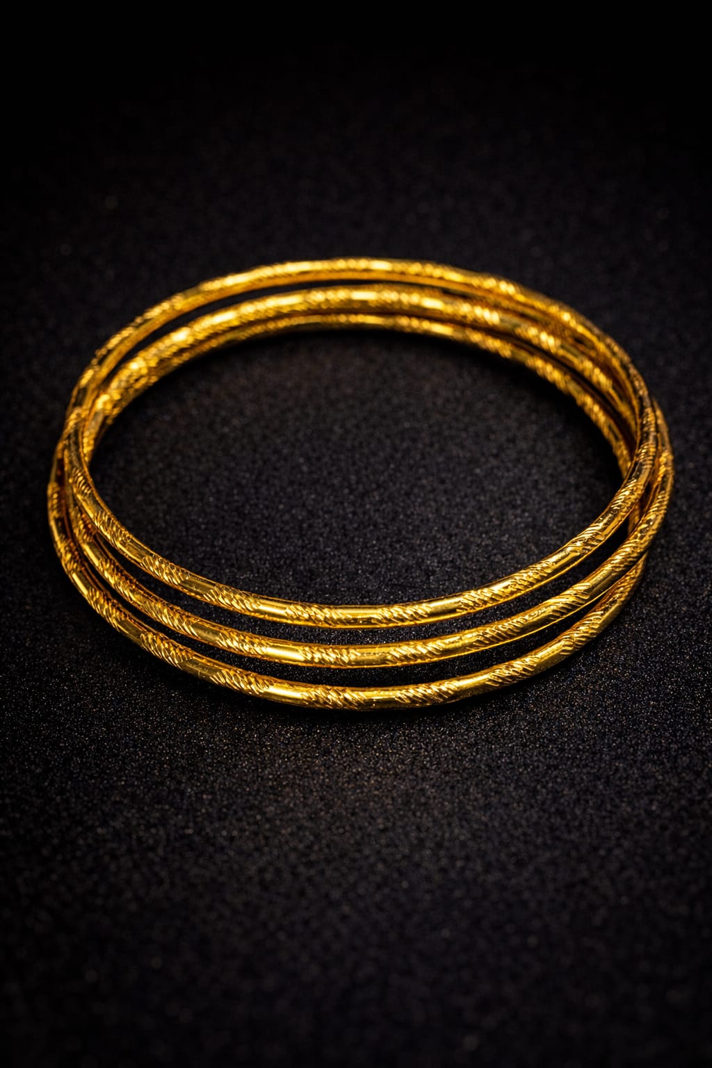 Golden Glow Textured Bangles: The Elegant Stackable Trio for Timeless Style!