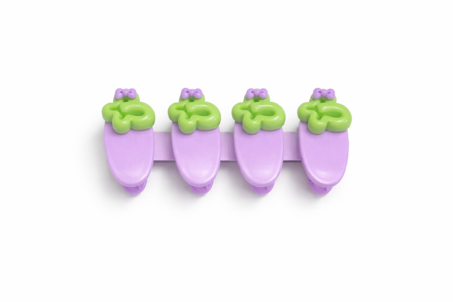Whimsical Garden 4-Piece Hair Clip Set – Purple/Pink Floral Matte Snap Clips