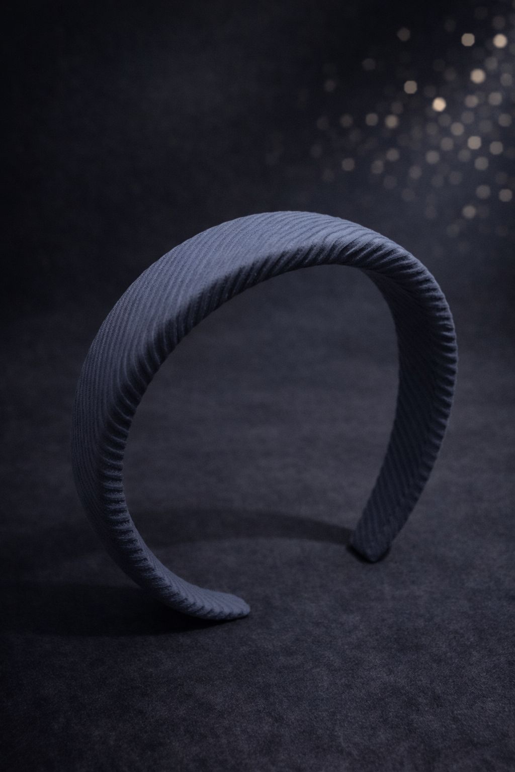 Grey Padded Headband for Women – Textured Ribbed Fabric Hairband – Premium Slate Grey Alice Band – Trendy Puffy Headband Accessory