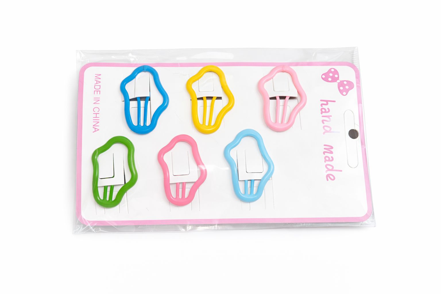 Abstract Cloud Matte Snap Clip Set – 6-Piece Handcrafted Colorful Hair Pins