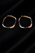 Mixed Metal Twisted Hoop Earrings – Elegant Gold-Tone Intertwined Statement Earrings – Versatile Daily Wear Jewelry