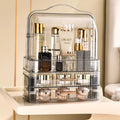 Luxury Acrylic Makeup & Skincare Organizer – Large Capacity Dust-Proof Vanity Storage Box