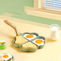 Love-Inspired Breakfast Maker – 4-Section Heart-Shaped Non-Stick Skillet – Multi-Purpose Egg & Omelet Frying Pan
