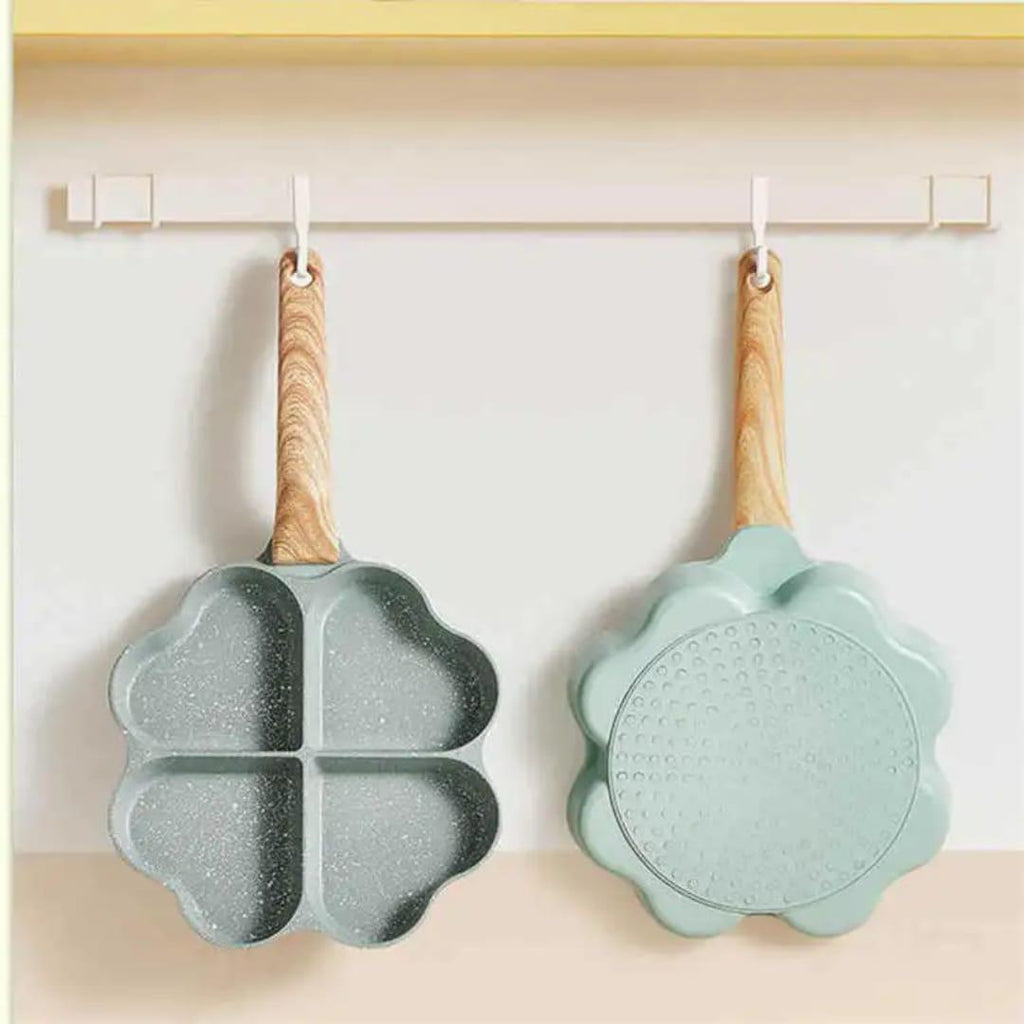 Love-Inspired Breakfast Maker – 4-Section Heart-Shaped Non-Stick Skillet – Multi-Purpose Egg & Omelet Frying Pan