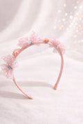 Pink Padded Headband for Women – Textured Rippled Fabric Puffy Hairband – Classic White Alice Band – Elegant Minimalist Padded Headpiece for Weddings and Events