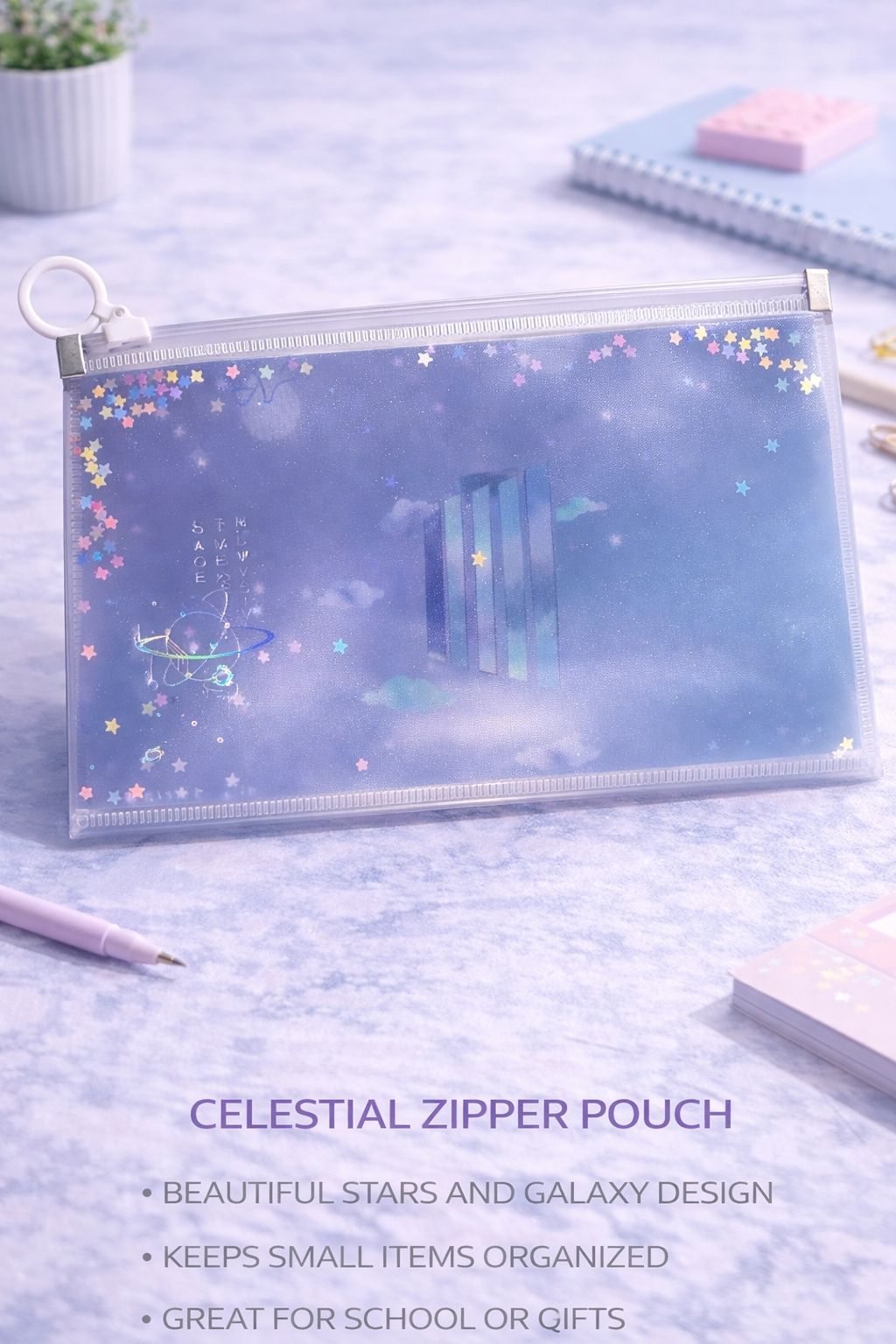 Celestial Galaxy Zipper Pouch – storage Organizer