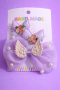 Whimsical Lavender Wing & Embroidered Butterfly Set – 3-Piece Fairy-Core Accessory Bundle