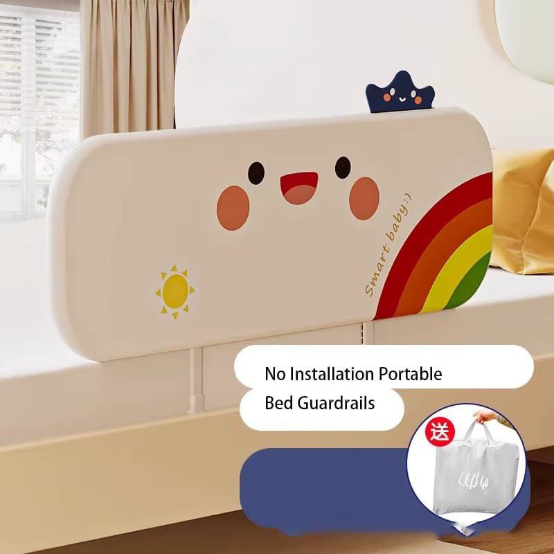 1.5m Baby Bed Rail Guard 1-Side Foldable for Kids Bed Guardrail Safety Portable Barrier Bed Protection for Protective