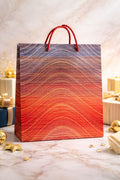 Premium Gradient Sunset Gift Bag – Large Textured Paper Shopper with Rope Handles