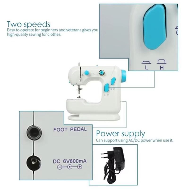 Portable Mini Electric Desktop Sewing Machine – Dual Speed & Easy Threading