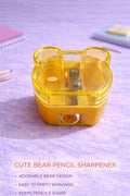 Sunny Bear Desktop Pencil Sharpener – Adorable Bear-Shaped Shavings Catcher