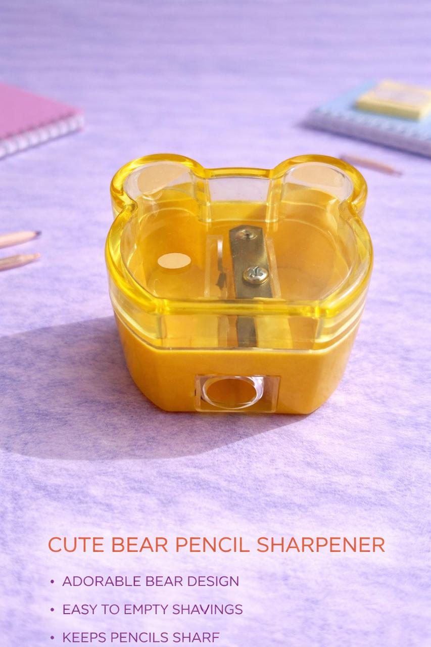 Sunny Bear Desktop Pencil Sharpener – Adorable Bear-Shaped Shavings Catcher