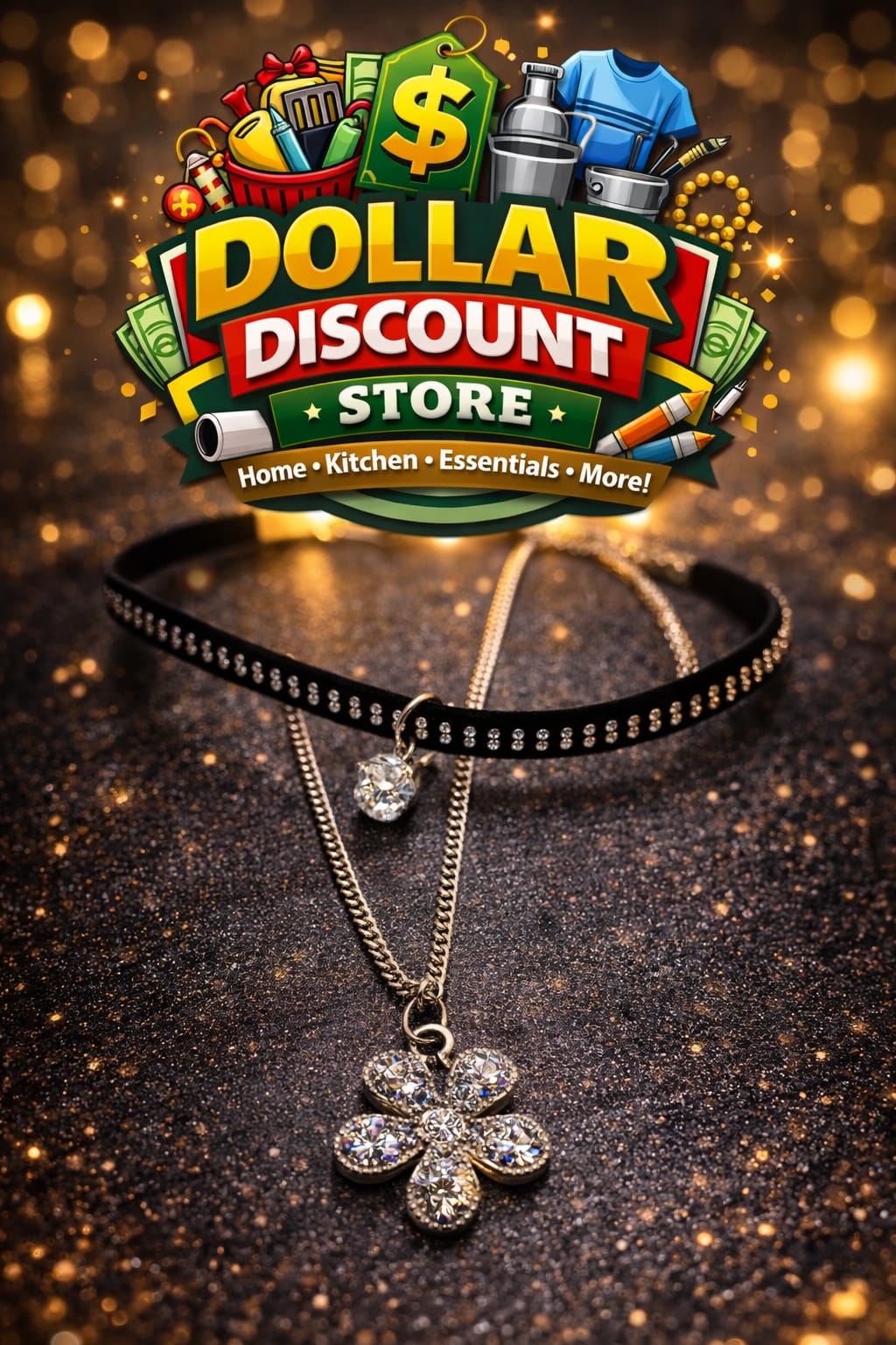 Elegant Silver Crystal Flower Pendant Choker Necklace for Women