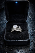 (ADJUSTABLE) Luxury Silver Crystal Bridal Ring for Women