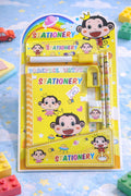 Playful Monkey & Rainbow Skies Stationery Set – 8-Piece Creative Writing & Learning Kit