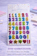3D Metallic Number Sticker Sheet – Vibrant Foil Decals for DIY & Planners