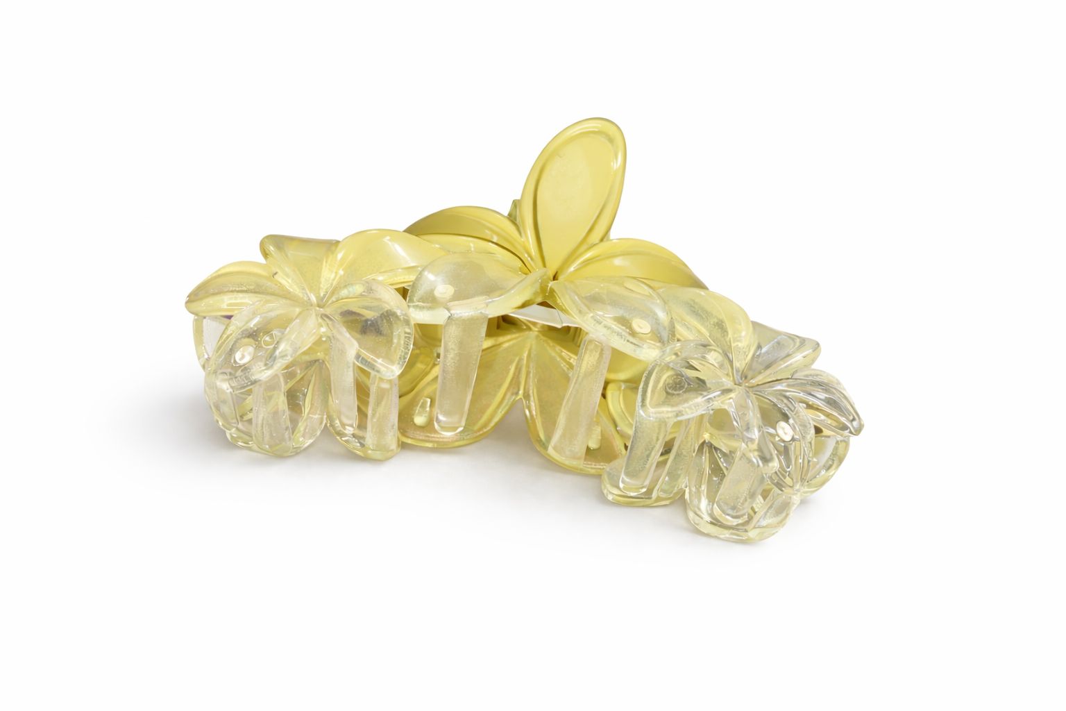 Summer Bloom Floral Hair Claw Clip – Elegant Triple Flower Non-Slip Hair Accessory